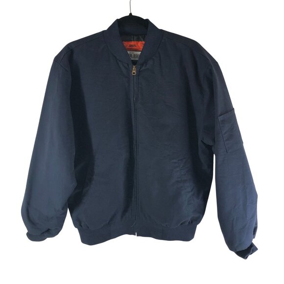 Cintas Navy Blue Bomber Jacket M Cotton Blend Quilted Lining - Picture 1 of 4